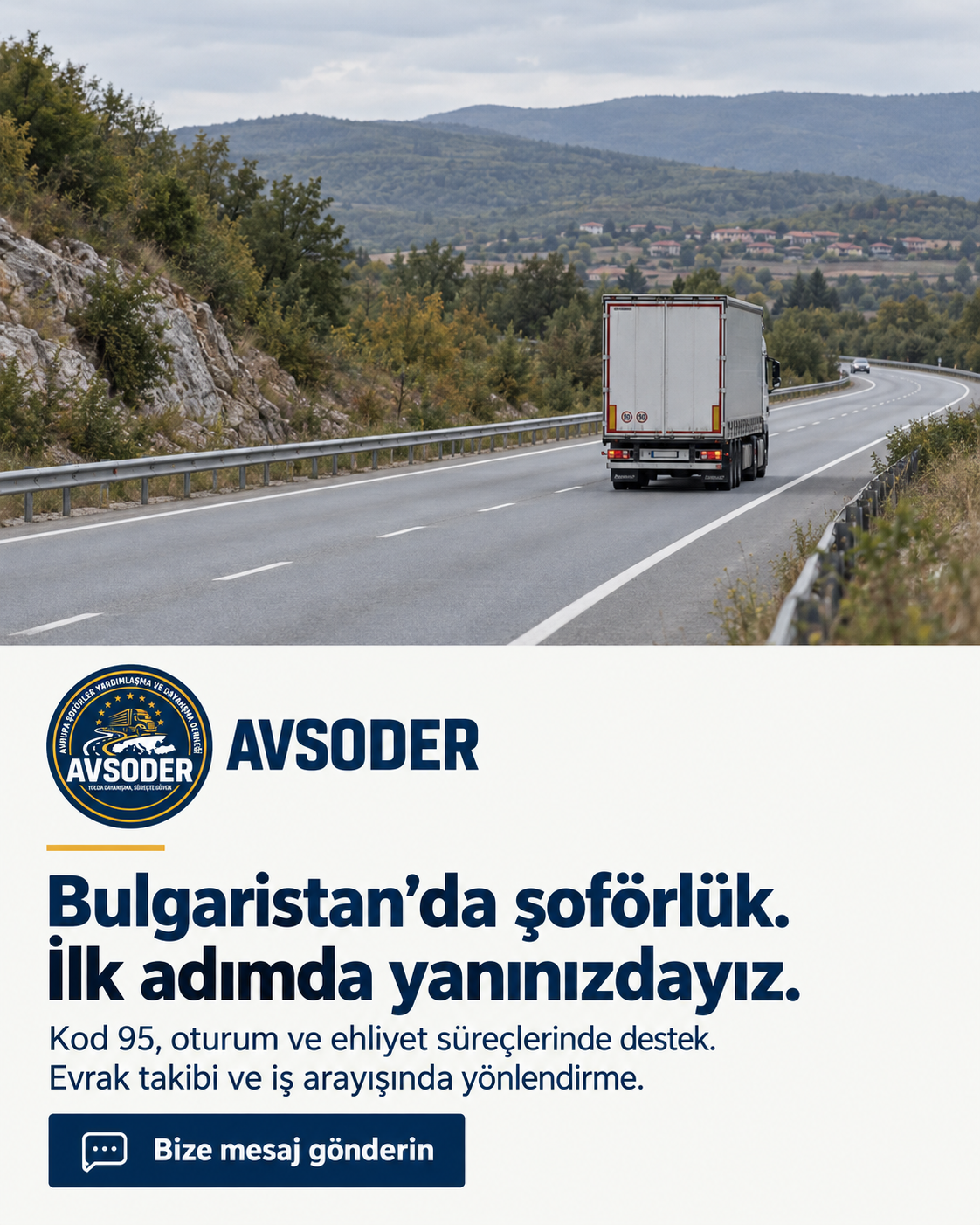 Avrupa güzergâhında ilerleyen yük aracı